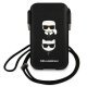 Karl Lagerfeld Saffiano Ikonik Karl&Choupette 6.1\'\' Phone Bag - Black