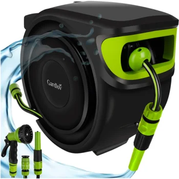 Gardlov Automatic Garden Hose Reel with 25m Hose, Black/Green