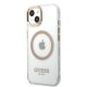Guess Metal Outline MagSafe Case for iPhone 13 - Transparent / Gold