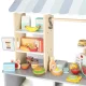 Wooden Kids Play Shop and Food Truck with Ice Maker on Wheels