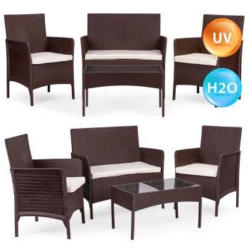 MultiGarden Garden Furniture Set for 4 People, Brown