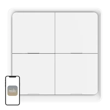 MOES ZT-SY-EU4S ZigBee 4-Button Wireless Scene Switch ZT-SY-EU4S-WH-MS