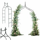 Metal Garden Arch LUARO 265 cm Tall Arbor for Climbing Plants and Roses