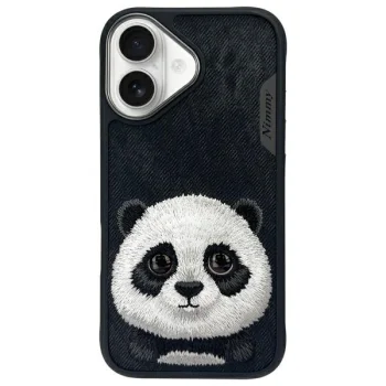 Nimmy Big Eyed Pet 2.0 Panda Case for iPhone 16, Black