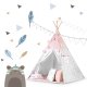 Baby Tipi Tent with Light Garland Nukido, Pink