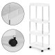 ModernHome Plastic Bathroom Shelf with 4 Tiers and Wheels, White