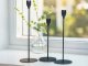 Modern Metal Candlestick Holders for Table Centerpiece, Set of 3, Black