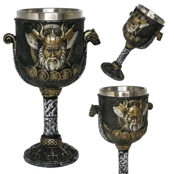 Decorative Viking Goblet, 160ml, Black