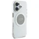 Guess IML Metal Colored Circle Classic Logo MagSafe Case for iPhone 16, Gray