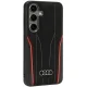 Audi Genuine Leather MagSafe Case for Samsung Galaxy S24, Black/Red