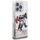 Karl Lagerfeld Liquid Glitter Choupette Logo Phone Case Cover iPhone 16 Pro Max - Clear