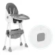 Ecotoys Baby High Chair with Basket and 5-Point Harness, Grey