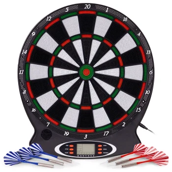 Electronic Dartboard 38 cm with LCD Display and 6 Darts