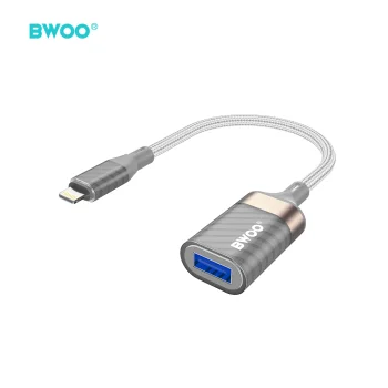 BWOO BZ70 Lightning to USB-A OTG Adapter Cable 0.18m, Gray