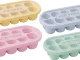 Ice Cube Tray with Lid and Silicone Base, 12 Cubes