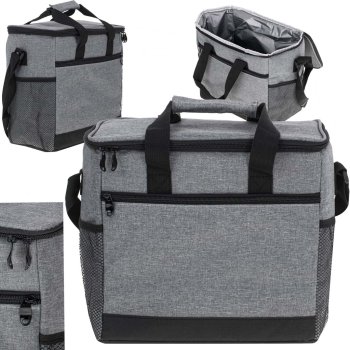 Travel thermal bag for storing and carrying warm or cold food on the beach/picnic, 16l, gray