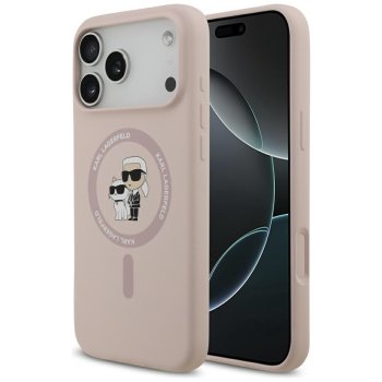 Karl Lagerfeld Silicone Karl&Choupette Ring MagSafe Phone Case Cover iPhone 17 Pro Max - Pink