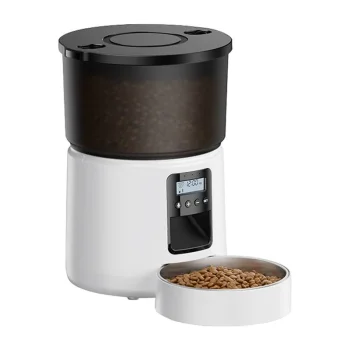 Rojeco 3L Automatic Pet Food Dispenser Button Version, White