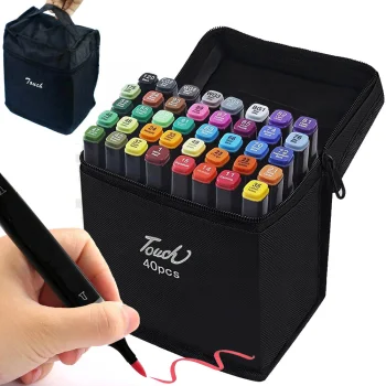 Touch Double-Sided Alcohol Markers Set, 40 Pcs with Case