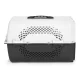 Large pet carrier for cat or dog Petsi, white-black