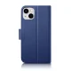 iCarer 2in1 Leather Wallet Case for iPhone 14 Plus with Anti-RFID, Blue