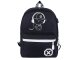 Luminous Reflective Teen School Backpack with USB Port, Black