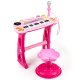 Kids Keyboard Piano with 31 Keys, Microphone, and Stool, Pink