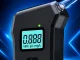 Digital Electronic Breathalyzer with LCD Screen and Flashlight, 5 Mouthpieces, Black
