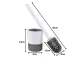 Toilet Brush with Holder and Wall Hook, White and Grey
