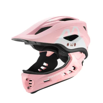 Rockbros TT-32001 Rabbit Children's Bike Helmet with Detachable Chin S (48-52) - Pink