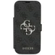 Guess Book 4G Metal Logo Wallet Case for iPhone 18 Pro / 17 Pro - Black
