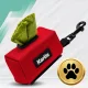 Karlie Dog Waste Bag Dispenser Pouch with Carabiner + 15 Biodegradable Bags, Red