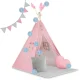 Nukido Nk-406 Kids Teepee Tent with Mat and Pillows, Pink