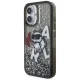 Karl Lagerfeld Liquid Glitter Choupette Logo iPhone 16 Case - Black