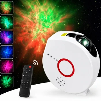 LED Star and Galaxy Projector with Bluetooth Speaker and Remote, White