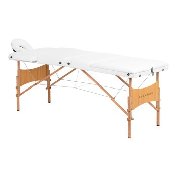 Balance Lux 3 Section Portable Massage Table Wooden Frame 190x70, white