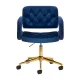 4Rico QS-OF213G Swivel Chair, Navy Blue Velvet