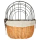 Wicker Bicycle Basket with Metal Grid for Dogs and Cats