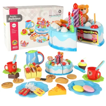 Velcro Cutting Play Birthday Cake (80 Pieces), Blue
