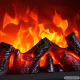 Decorative LED Fireplace Lantern with Moving Flame Effect, USB / 3x LR14, 25 x 17 x 13 cm, Black