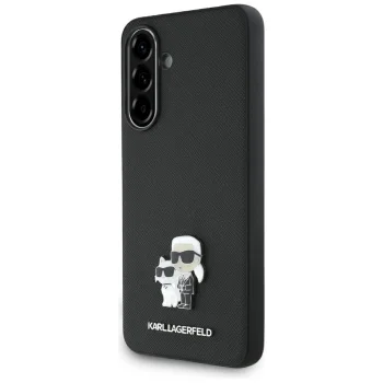 Karl Lagerfeld Samsung Galaxy A36 Case Saffiano K&C Metal Logo, Black