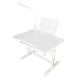 Kids Adjustable Desk and Chair Set with LED Lamp and Bookstand, White