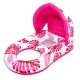Inflatable Pool Lounge Chair with Backrest and Canopy, Pink