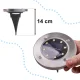 Solar Ground Garden Lights KX5255, 8 LED, IP65, 12 Pcs, Cold White