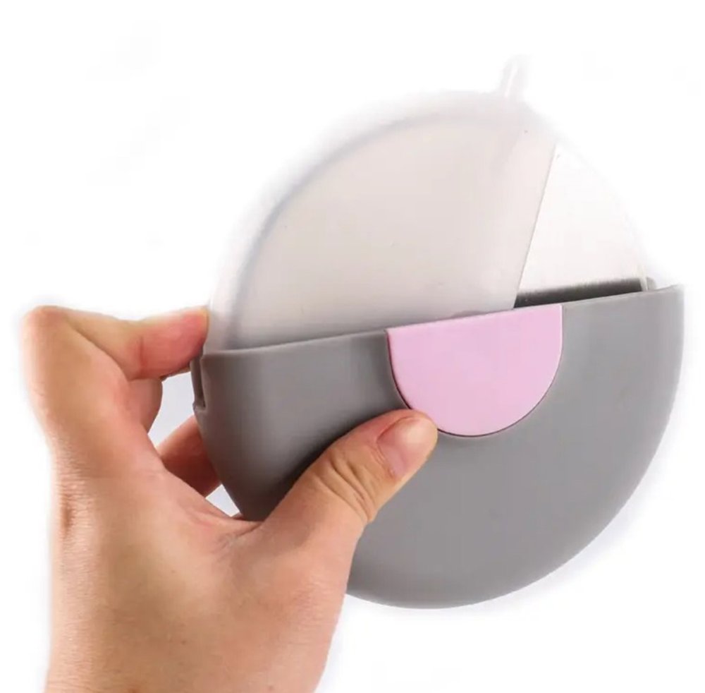 Round Pizza and Dough Cutter with Cover (8.5 cm, Stainless Steel) (4)