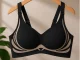 Women\'s Seamless Sports Bra with Push-Up Pads, Black, Size M