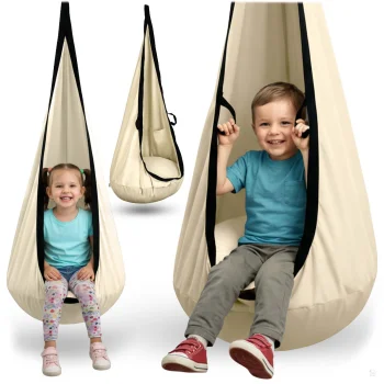 Neo-Sport Children's Hanging Cocoon Swing Chair, Beige