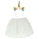 Kids Unicorn Carnival Costume: Headband & Tulle Skirt, 3-6 Years, White