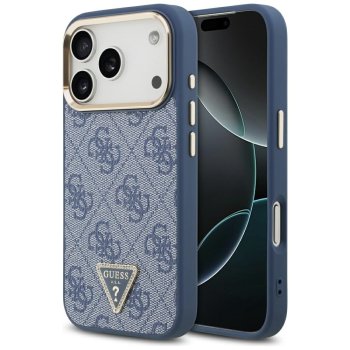 Guess 4G Triangle Logo MagSafe Phone Case Cover iPhone 17 Pro - Blue & Gold