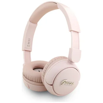 Guess Script Metal Logo Wireless On-Ear Headphones Pink